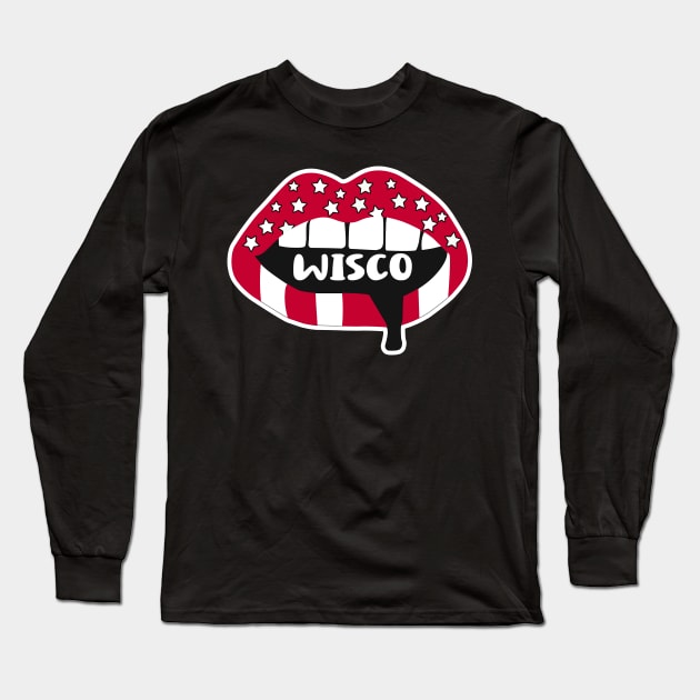 Wisco Lips Long Sleeve T-Shirt by NFDesigns